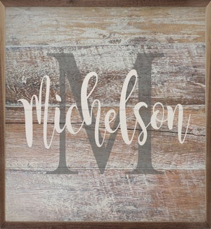 Personalized Initial Name Whitewash